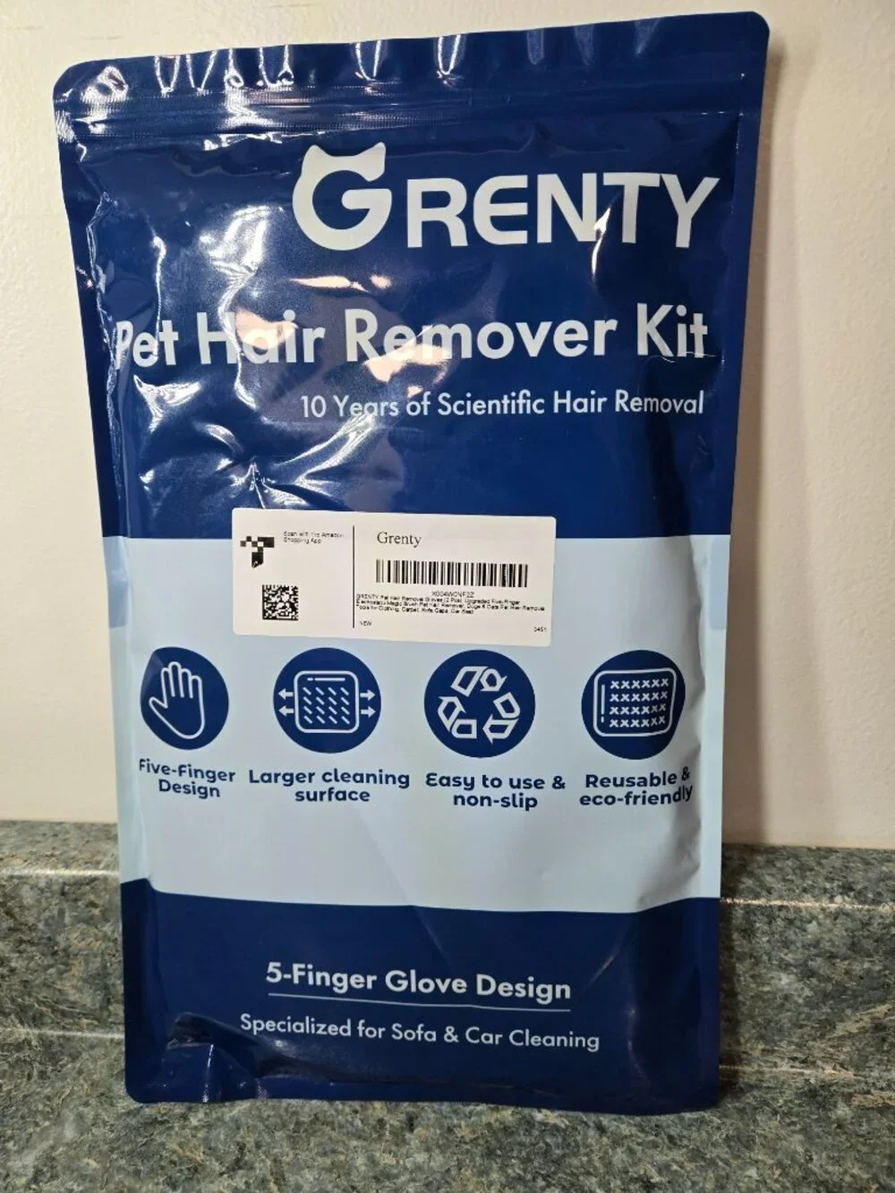 Pet Hair Removal Gloves for Dogs & Cats – Five-Finger Grooming Mitts Reuse